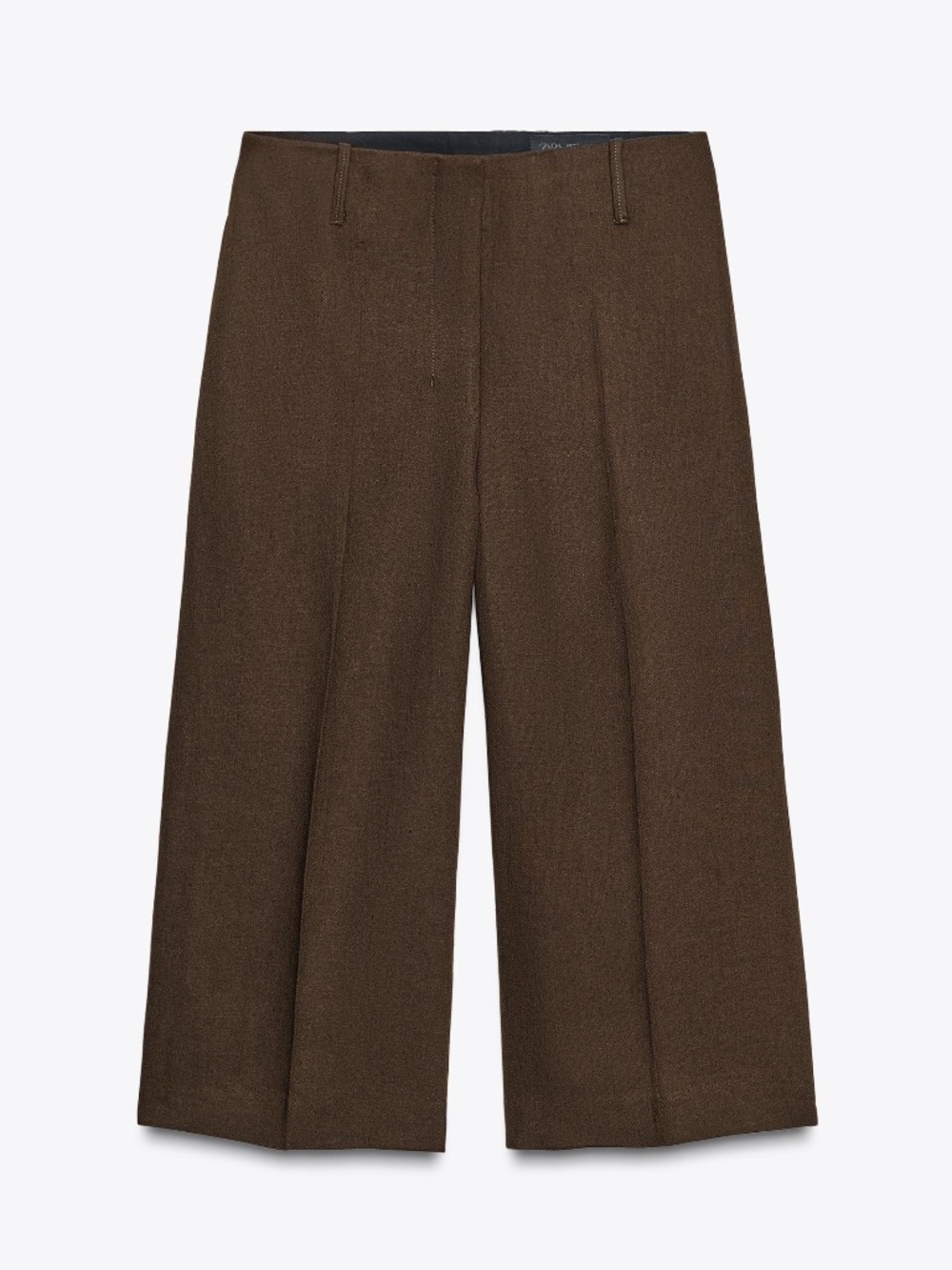 ZARA / ZW COLLECTION / LINEN BLEND LONG BERMUDA SHORTS CHOCOLATE / Medium